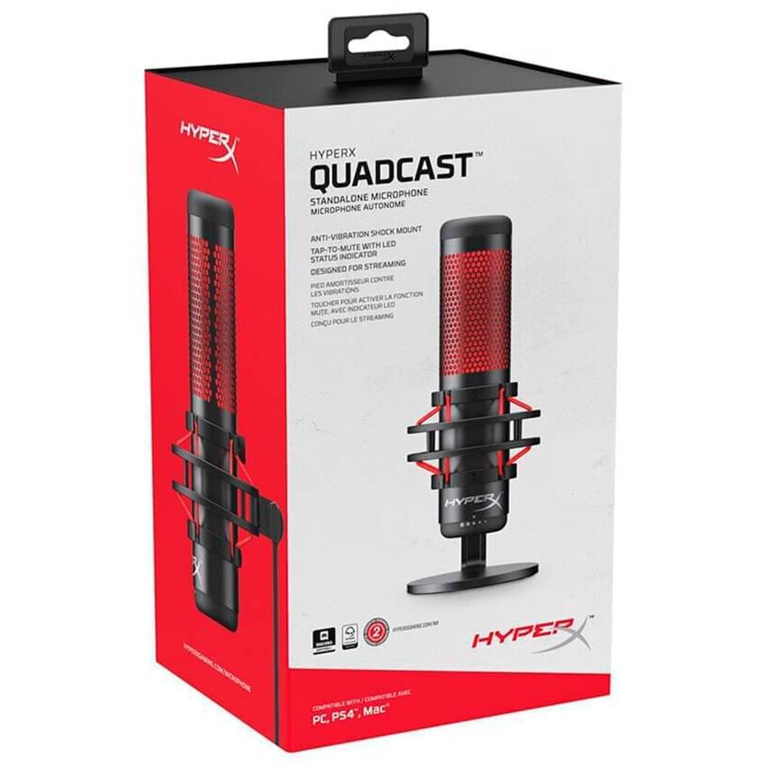 Microfono Hyperx Quadcast Led Rojo Condensador